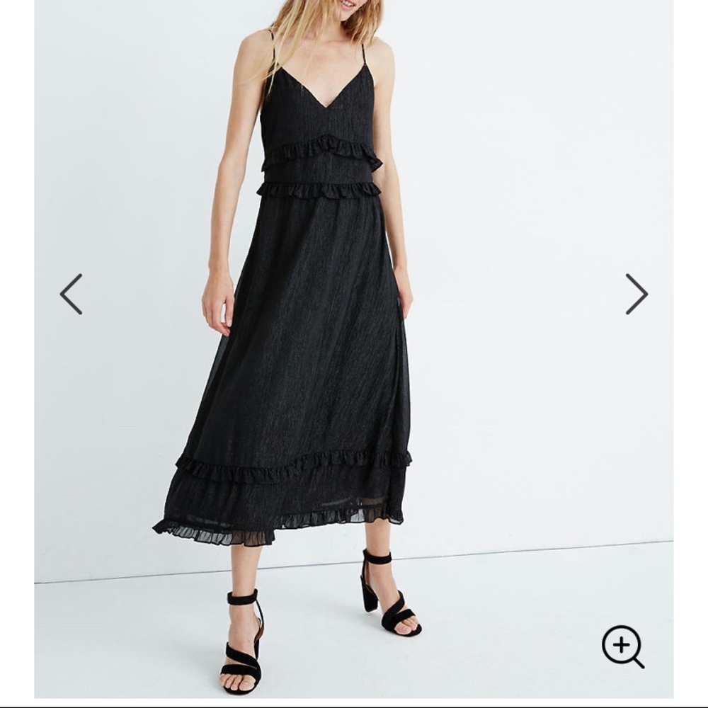 Shimmer Ruffle Cami Dress - Madewell NWT
